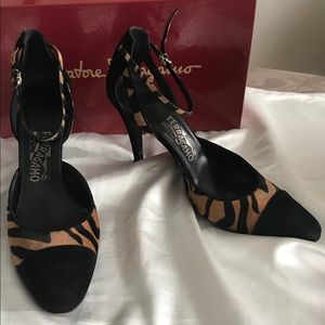 Salvatore Ferragamo black suede pumps